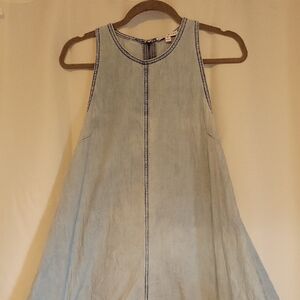 Zip Back Denim Dress With Pockets